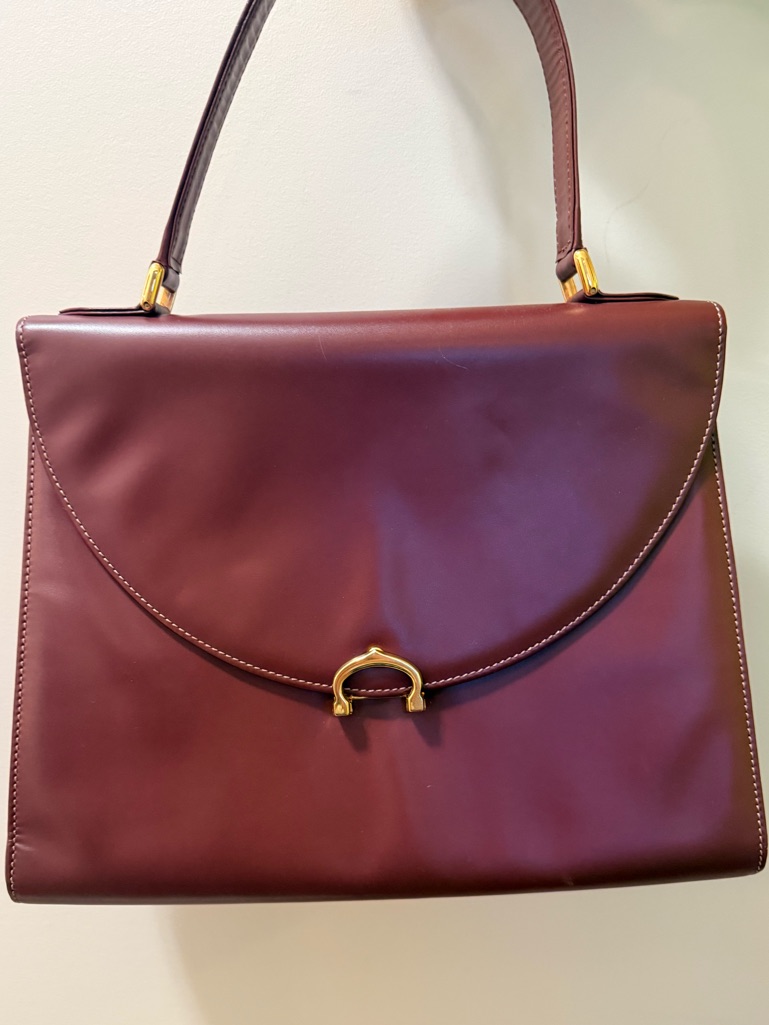 Rare Authentic Cartier  Leather Bag W Coa
